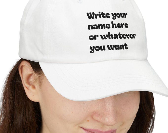 Personalized Custom Embroidered Cotton Hat – “Your Name Here” Adjustable Baseball Cap