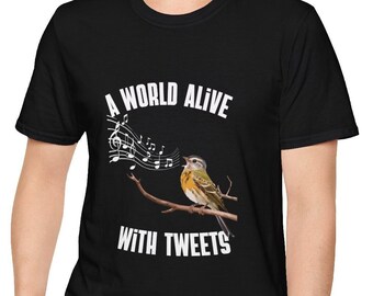 Bird Lover Shirt | Black Bird Tee for Bird Enthusiasts | Cute & Comfy Gift for Birdwatchers, Nature Lovers