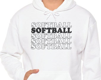 Softball Full-Zip Hoodie – Women’s & Unisex Fleece Jacket, Game Day Outfit, Team Spirit Sportswear