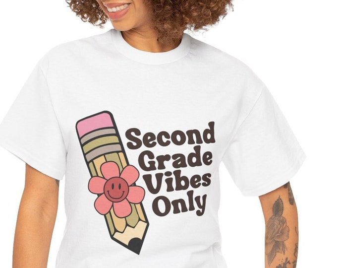 Second Grade Vibes T-Shirt | Hello 2nd Grade Back to School Shirt | Fun Classroom Tee for Kids