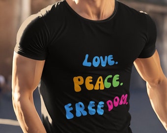 Love Peace Freedom Wall Art Print – Inspirational Typography Poster for Living Room, Modern Home Decor, Gift for Her or Him