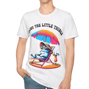 Cool Cat Summer Vibes T-Shirt | Funny Cartoon Cat Tee | Cute Summer Shirt for Cat Lovers