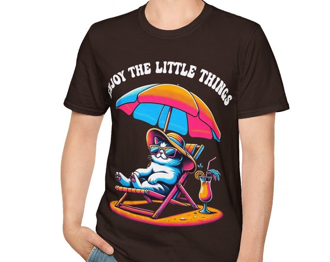 Cool Cat Summer Vibes T-Shirt | Funny Cartoon Cat Tee | Cute Summer Shirt for Cat Lovers