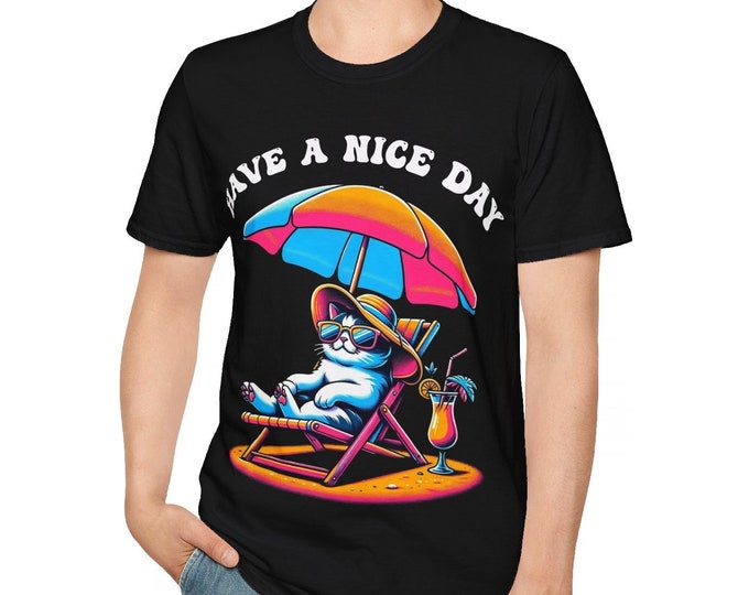 Cool Cat Summer Shirt | Chill Retro Cat T-Shirt | Funny Graphic Tee for Cat Lovers