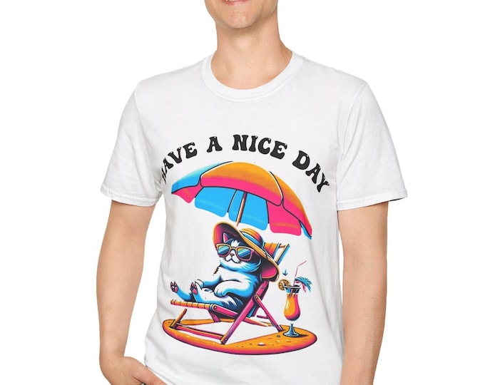 Cool Cat Summer Vibes T-Shirt – Funny Cat Tee, Cute Summer Graphic Shirt for Cat Lovers, Teen Girl Gift, Retro Beach Vibe Top