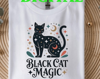 Black Cat Magic Digital Bundle with 4 Mystic Printable Designs