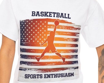 American Flag Basketball Tshirt – Patriotic Sports Ball for Indoor Outdoor Play, 4th of July Game Accessory, Gift for Basketball Fans