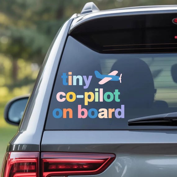 tiny co-pilot on board sticker