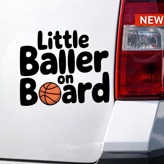 Little Baller On Board Sticker, Basketball Baby Car Decal, Kids Basketball Sticker, Sports Baby Vinyl, Waterproof Outdoor