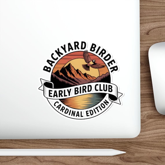 Backyard Birder Cardinal Edition Die-Cut Stickers | Early Bird Club, Nature Sticker
