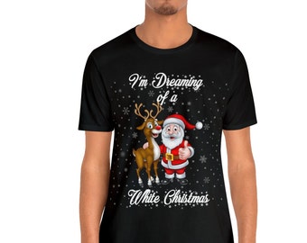 Santa Claus White Christmas Tee - Holiday Spirit T-Shirt, Festive Winter Apparel, Unique Christmas Gift