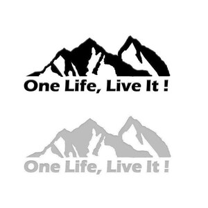 One Life Live It' Car Sticker - Mountain Silhouette Decal | Adventure