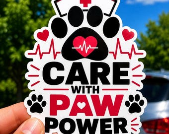 Pegatina "Cuida con Paw Power" / Pegatina troquelada