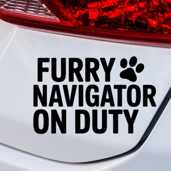 Furry Navigator On Duty sticker | Outdoor Die-Cut Paw Decal