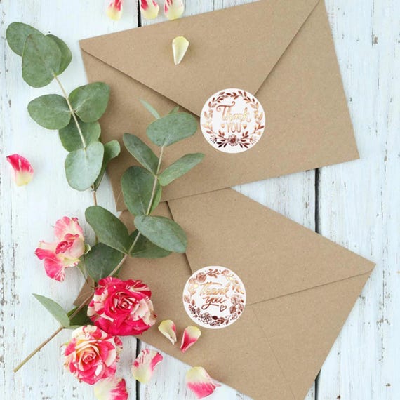 Floral Thank You Stickers | High-Quality Thanksgiving Theme Labels for Gifts & Crafts | Perfect for Holiday Favors