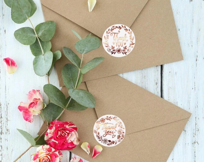 Floral Thank You Stickers | High-Quality Thanksgiving Theme Labels for Gifts & Crafts | Perfect for Holiday Favors