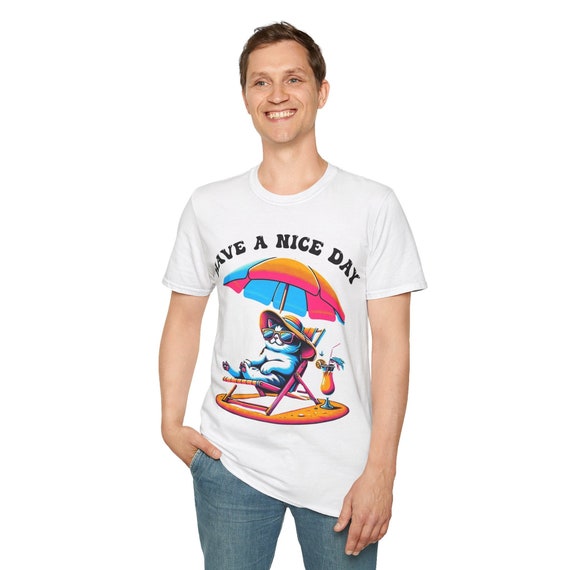 Cool Cat Summer Vibes T-Shirt – Funny Cat Tee, Cute Summer Graphic Shirt for Cat Lovers, Teen Girl Gift, Retro Beach Vibe Top