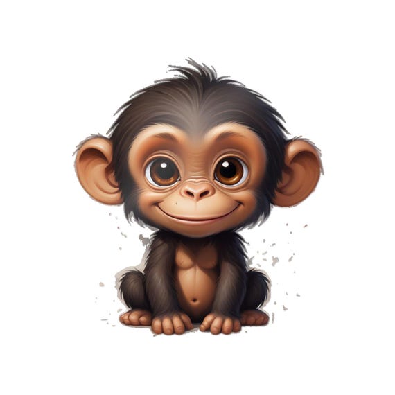 Cute Monkey Die-Cut Stickers, Fun Monkey Decals for Kids, Expressive Animal Stickers, Cute Decor, Monkey Party Favors
