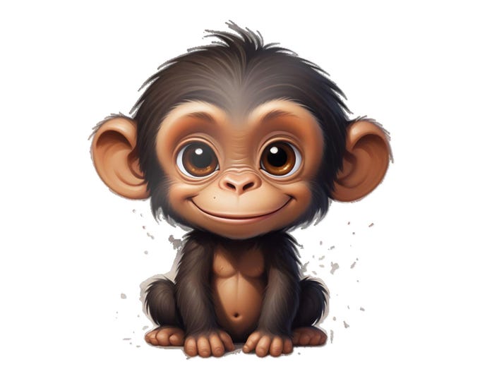 Cute Monkey Die-Cut Stickers, Fun Monkey Decals for Kids, Expressive Animal Stickers, Cute Decor, Monkey Party Favors