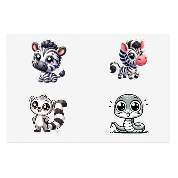 Cute Animal Sticker Sheets, Fun Decor for Laptops, Journals, Water Bottles, Gift for Kids, Stationery Supplies