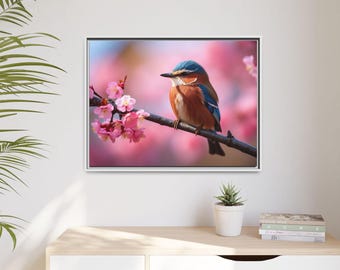 Framed Bird Canvas Art | Nature Wall Decor