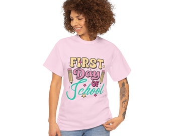 Retro First Day of School T-Shirt | Vintage Back to School Tee for Kids and Teachers | Groovy School Shirt