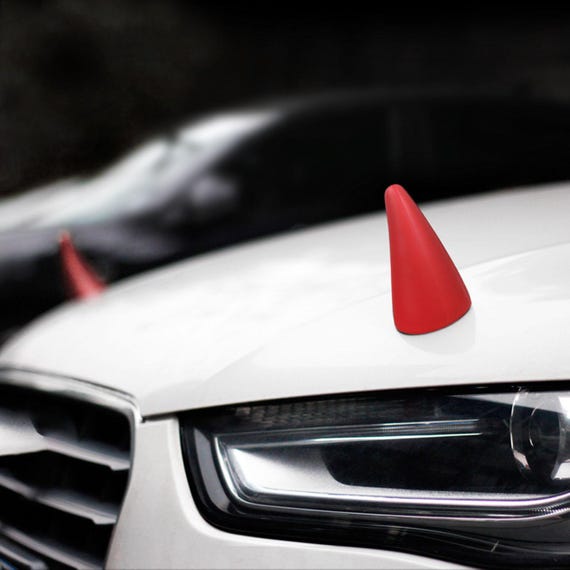 3D Devil Horn Stereo Car Bumper Hood Stickers – Halloween Bull Horn Ornament for Cars, Motorcycles, Helmets – Vehicle Accessories