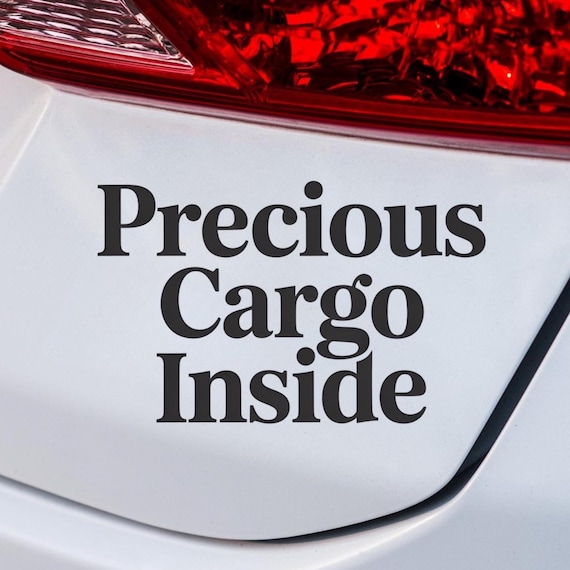 Precious Cargo Baby On Board Car Sticker, Minimalist Baby Car Decal, New Parent Gift, Cute Family Car Vinyl, Mom Dad Baby Sign