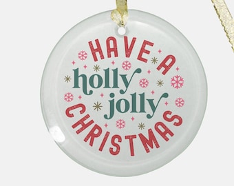 Clear Glass Christmas Ornament, Round Personalized Holiday Decoration, Customizable Transparent Ornament, Festive Tree Decor Gift