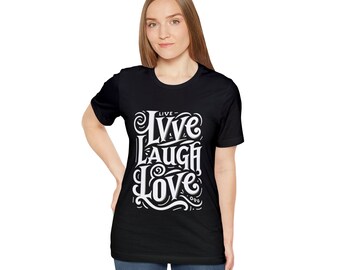 Elegant Live Laugh Love Wall Art - Modern Home Decor Typography Print for Living Room, Bedroom, Office