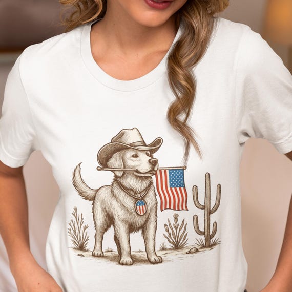 Patriotic Dog Graphic Tee – Unisex 4th of July USA Flag Shirt for Dog Lovers