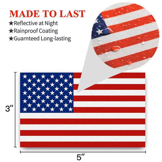 Rectangular United States American Flag Decal - Waterproof Vinyl Sticker for Cars, Windows, Bumpers & Accessories, Perfect for 4th of July