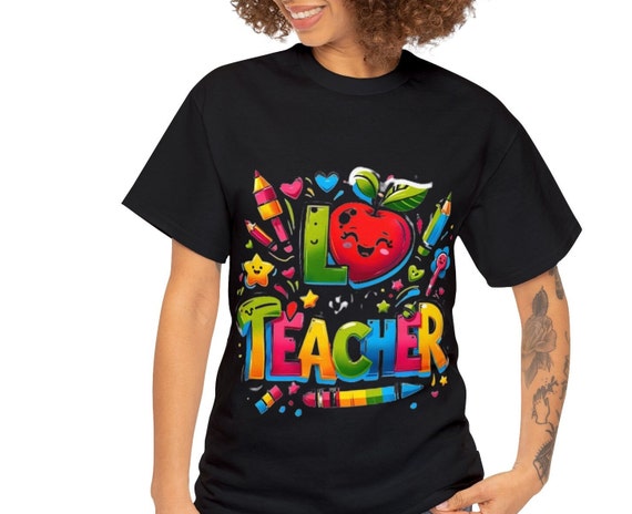 Teacher Appreciation Gift - 'I Love My Teacher' Personalized T-shirt, Handcrafted Thank You Present for Educators & Teachers