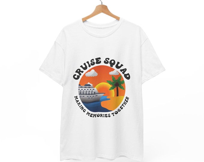Sunset Cruise Squad T-Shirt | Matching Family Cruise Tee | Ocean Vacation Shirt with Ship Design