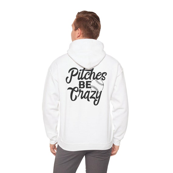 Softball Pitches Be Crazy Hoodie | Unisex Heavy Blend™ Sweatshirt with Pocket | Perfect Gift for Softball Lovers & Men