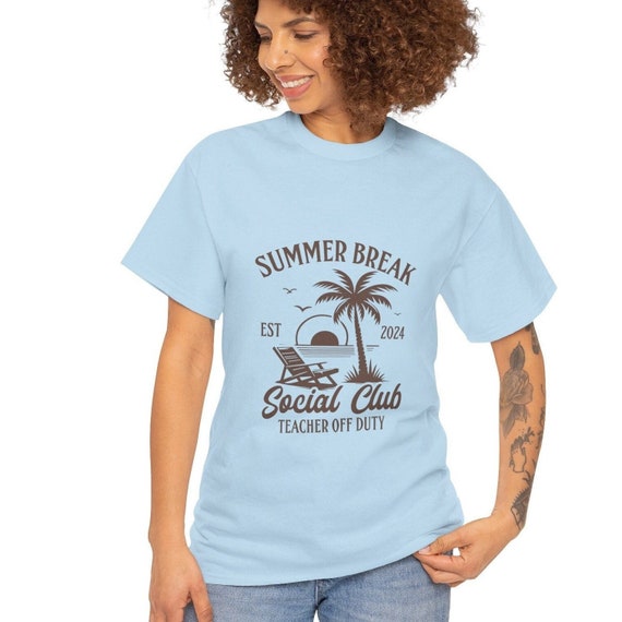 Summer Break Social Club Teacher Off Duty T-Shirt - Perfect Teacher Gift, Relaxing Summer Tee, 2024 Summer Vacation Shirt