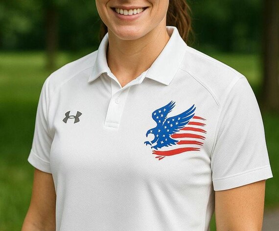 Patriotic USA Flag Polo Design | 4th of July American Eagle Style | USA Pride Outfit for Men