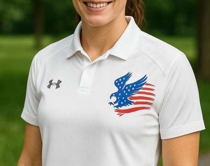 Patriotic USA Flag Polo Design | 4th of July American Eagle Style | USA Pride Outfit for Men