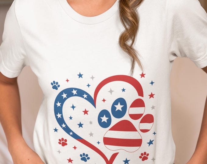 Patriotic Dog Lover T-Shirt | USA Flag Pet Tee for Men & Women | 4th of July Cat And Dog Shirt