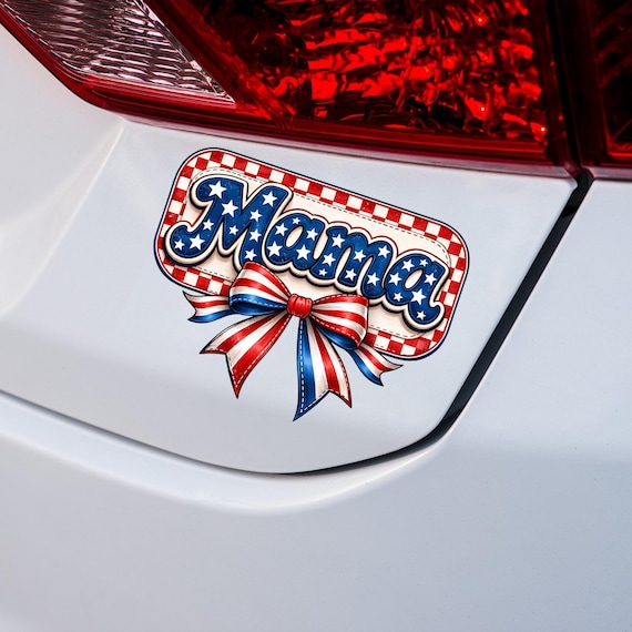 Mama patriotic bow Sticker | Die-cut outdoor decal