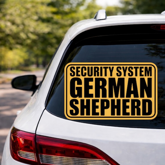 German Shepherd Security System Sticker, Funny Guard Dog Warning Car Window Decal