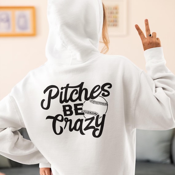Softball Pitches Be Crazy Hoodie | Unisex Heavy Blend™ Sweatshirt with Pocket | Perfect Gift for Softball Lovers & Men