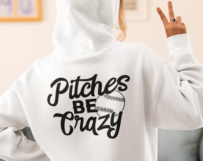 Softball Pitches Be Crazy Hoodie | Unisex Heavy Blend™ Sweatshirt with Pocket | Perfect Gift for Softball Lovers & Men