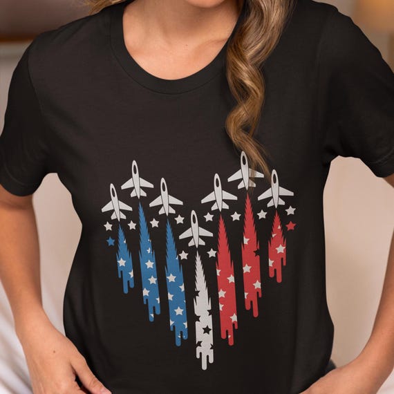 Patriotic Heavy Cotton T‑Shirt – Unisex USA Fourth of July Tee, Durable Flag Design Tee