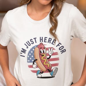 Grappige patriottische hotdog-T-shirt | BBQ-T-shirt van 4 juli | USA Summer Cookout-shirt voor heren en dames