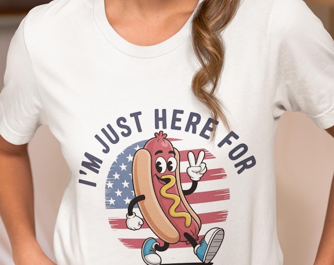 Funny Patriotic Hot Dog T-Shirt | 4th of July BBQ Tee | USA Summer Cookout Shirt for Men & Women