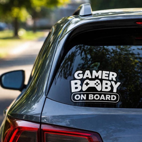 Gamer Baby On Board Sticker, Gaming Car Decal, Baby Gamer Sign, Gamer Dad Car Sticker, Controller Baby On Board