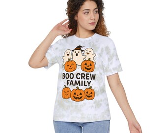 Boo Crew Tie-Dye TShirt | Halloween Family Shirt | Spooky Crew Costume Top | Neon Halloween | Family Costume | Black Tie Dye