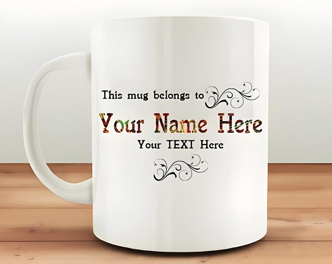 Personalized Photo Mug with Name | Custom Coffee Mug Gift for Family, Friends or Coworkers | Add Your Text or Picture