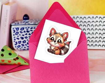 Kiss Cut Stickers - 4" x 4", Adorable Aardwolf Sticker - Cute Animal Sticker for Laptops, Journals, and Gifts
